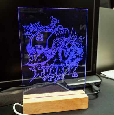ThorpyFX Logo Led Desktop light panel.