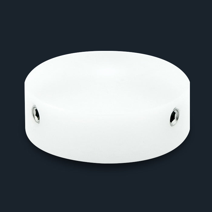 Botão descalço de plástico usinado branco V1